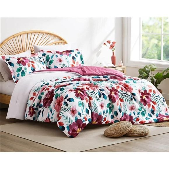 NEW 3 PCS Floral Comforter Set